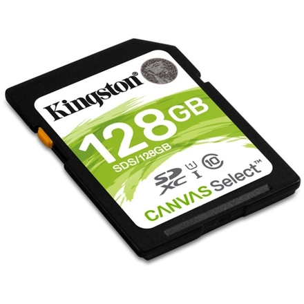 128GB SDXC Kingston Canvas Select CL10 UHS-I 80R, SDS/128GB