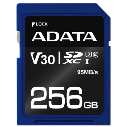 ADATA SDXC 256GB UHS-I U3 V30S 95/60MB/s, ASDX256GUI3V30S-R