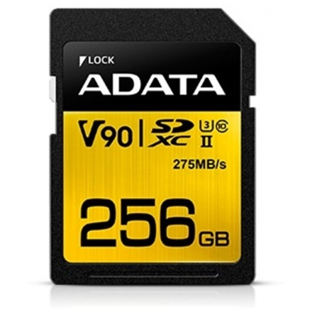 Adata/SDXC/256GB/275MBps/UHS-II U3 / Class 10, ASDX256GUII3CL10-C