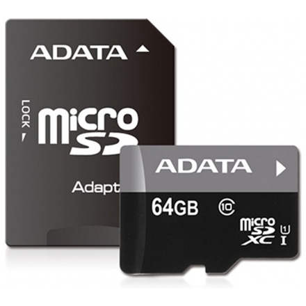 ADATA 64GB MicroSDXC Card+USB micro readerClass 10, AUSDX64GUICL10-RM3BKBL