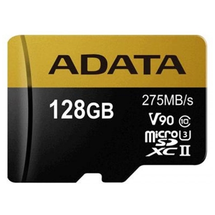 Adata/micro SDXC/128GB/275MBps/UHS-II U3 / Class 10/+ Adaptér, AUSDX128GUII3CL10-CA1