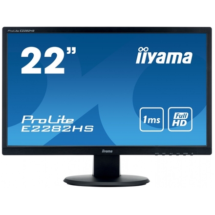 22" iiyama E2282HS-B1 - TN,FullHD,1ms,250cd/m2, 1000:1,16:9,VGA,DVI,HDMI,repro., E2282HS-B1