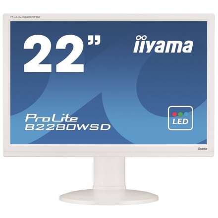 22"LCD iiyama B2280WSD-W1 - 5ms, 250cd/m2, 16:10, 1000:1, VGA, DVI, repro, pivot, výšk.nastav., bílý, B2280WSD-W1
