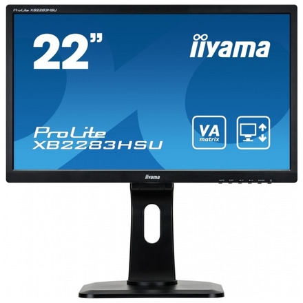 22"LCD iiyama XB2283HSU-B1DP -5ms, 3000:1(12M:1 ACR), FHD,VGA,DVI, DP,3xUSB,repro,pivot,výšk.nastav., XB2283HSU-B1DP