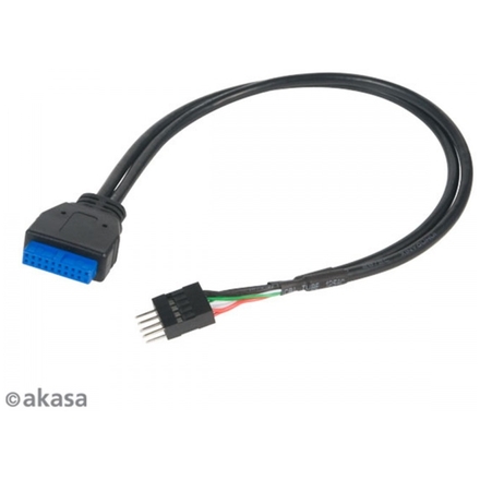 AKASA - USB 3.0 na USB 2.0 adaptér - 30 cm, AK-CBUB36-30BK
