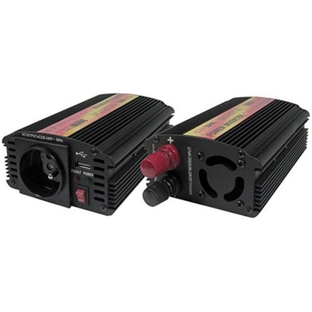 Měnič napětí Carspa CAR300U-12 12V/230V+USB 300W, modifikovaná sinus, CAR300U-122