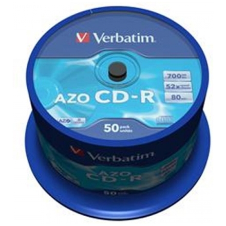 VERBATIM CD-R(50-Pack)Spindl/Crystal/DLP/52x/700MB, 43343