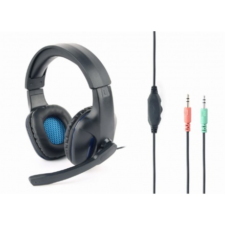 Gembird Gaming headset, černá/modrá, GHS-04
