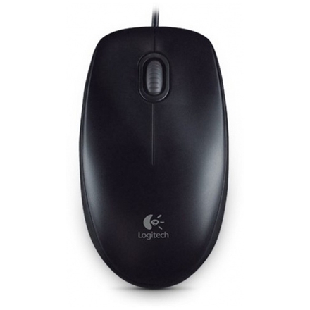 Logitech B100/Kancelářská/Optická/800DPI/Drátová USB/Černá, 910-003357