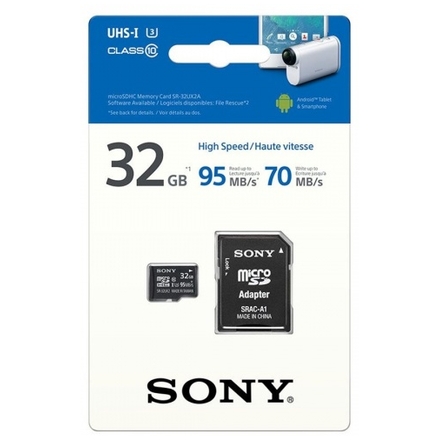 SONY microSD karta 32GB, class10, 95MB/s, adapter, SR32UXA