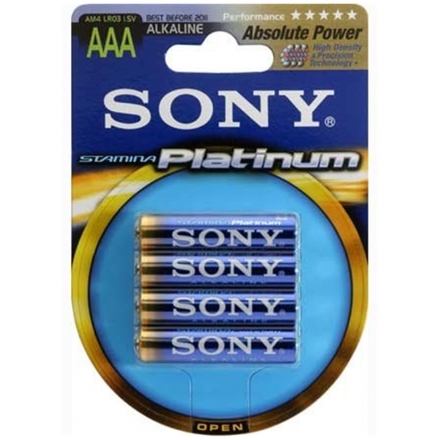 SONY Alkalické baterie AM4PTB4D, 4ks LR03/AAA, Stamina Platinum, AM4PT-B4D