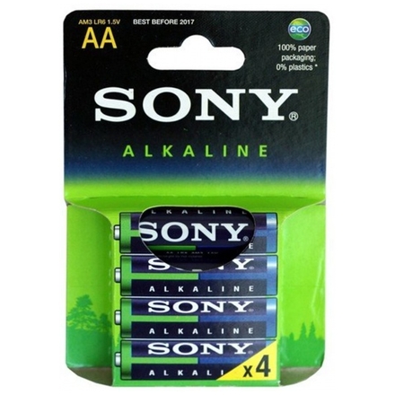 SONY Alkalické baterie AM3LB4D, 4ks LR6/AA Eco Blue, AM3L-B4D