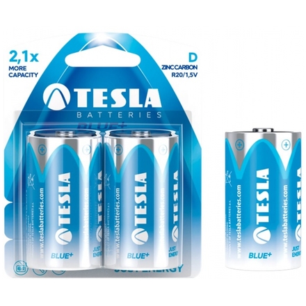 TESLA - baterie D BLUE+, 2ks, R20, 1099137023
