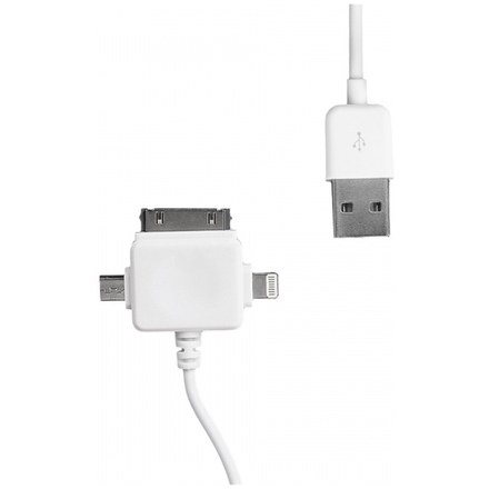 WHITENERGY WE Datový kabel micro USB/iPhone4/5 100cm bílý, 09990
