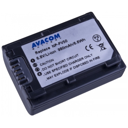 Baterie AVACOM Sony NP-FV50 Li-ion 6.8V 980mAh, VISO-FV50-142 - neoriginální