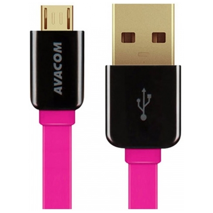Kabel AVACOM MIC-40P USB - Micro USB, 40cm, růžová, DCUS-MIC-40P