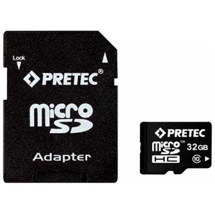 Pretec MicroSDHC 32 GB CLASS 10 + SD adaptér, PC10MC32G