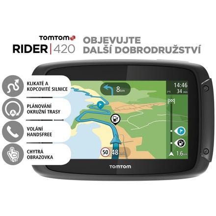 TomTom Rider 420 EU pro motocykly, LIFETIME mapy, 1GE0.002.26