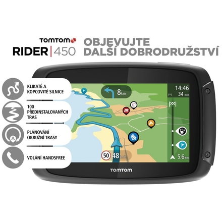 TomTom Rider 450 World pro motocykly, LIFETIME mapy, 1GE0.002.20