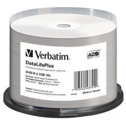 VERBATIM DVD-R (16xProfes. Print, 4,7GB), 50 cake, 43744