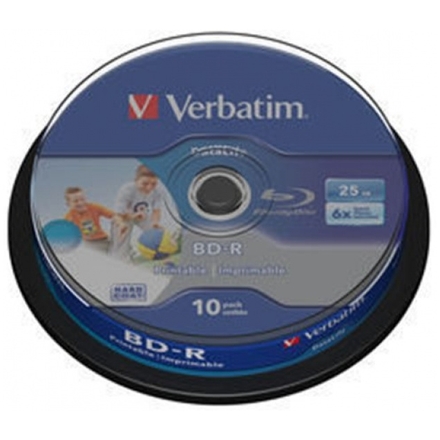VERBATIM BD-R SL (6x, 25GB),printable, 10 cake, 43804