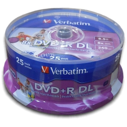 VERBATIM DVD+R(25-Pack)Spindl/DoubleLayer/8,5GB, 43667