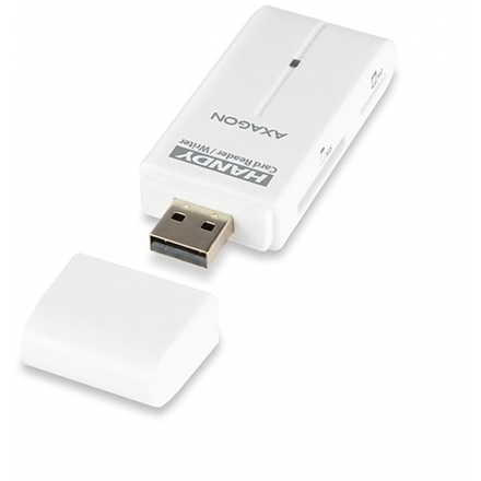 AXAGON CRE-D4, USB 2.0 externí HANDY čtečka 4-slot SD/MicroSD/MS/M2, bílá, CRE-D4