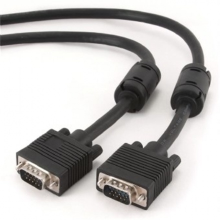 Gembird kabel přípojný k monitoru 15M/15M VGA 15m stíněný extra, ferrity BLACK, CC-PPVGA-15M-B