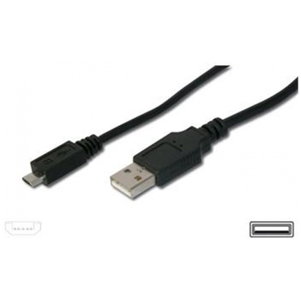PremiumCord Kabel micro USB 2.0, A-B 20cm, černá, ku2m02f