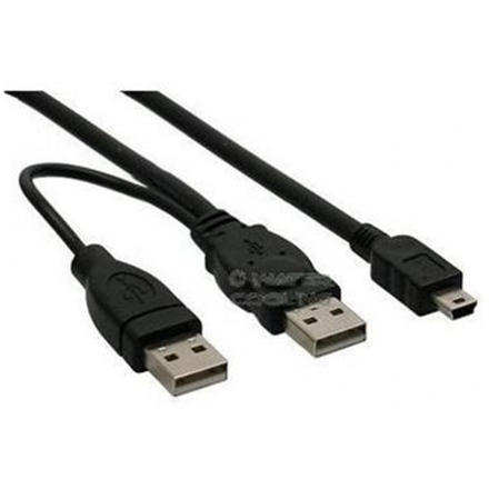 PremiumCord USB 2.0 napájecí Y kabel A/M + A/M -- A/M mini 0.4m + 0.5m, ku2y02