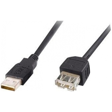 PremiumCord USB 2.0 kabel prodlužovací, A-A, 5m, č, kupaa5bk