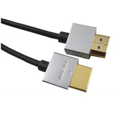 PremiumCord Slim HDMI High Speed + Ethernet kabel, zlacené konektory, 0,5m, kphdmes05