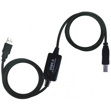 PremiumCord USB 2.0 repeater a propojovací kabel A/M-B/M 10m, ku2rep10ab