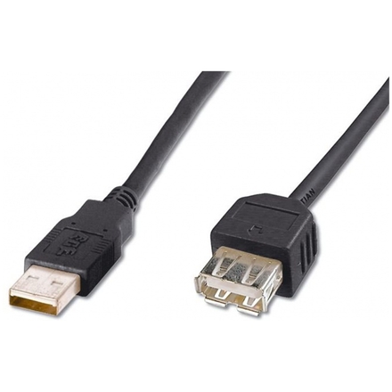 PremiumCord USB 2.0 kabel prodlužovací, A-A, 20cm černá, kupaa02bk