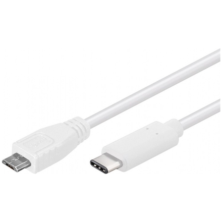 PremiumCord USB-C/male - USB 2.0 Micro-B/Male, bílý, 1m, ku31cb1w