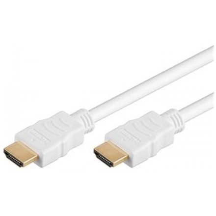 PremiumCord HDMI High Speed + Ethernet kabel,bílý, zlacené konektory, 10m, kphdme10w
