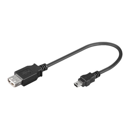 PremiumCord USB redukce kabel USB A/female - Mini 5pin USB/male 20cm OTG, kur-16