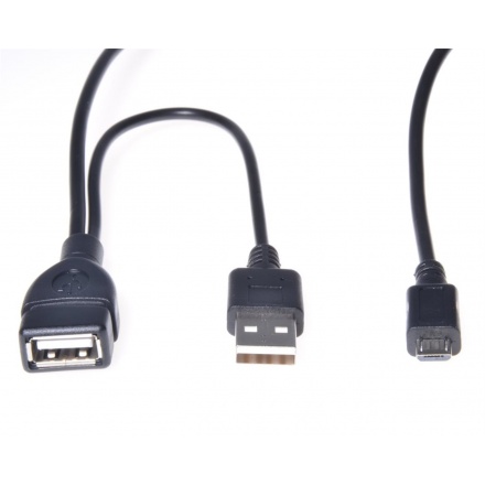 PremiumCord USB redukce kabel USB A/female+USB A/male - Micro USB/male OTG, kur-21