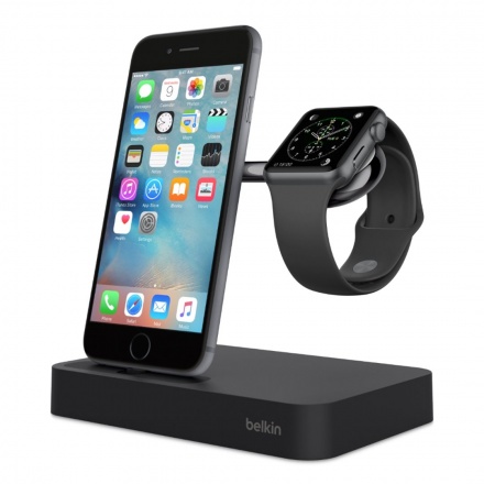 BELKIN bezdrátová QI nabíječka pro Apple Watch/iPhone, černá, F8J183vfBLK