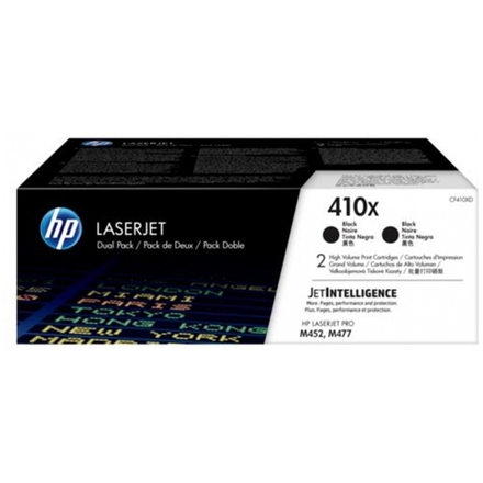 HP 410X tisková kazeta černá velká,CF410XD -2 pack, CF410XD - originální