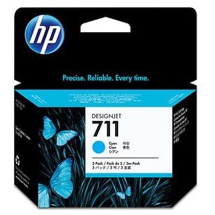HP no 711 - azurová ink. kazeta -3 pack, CZ134A, CZ134A - originální