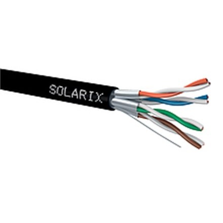 Instalační kabel Solarix CAT6A STP PE Fca 500m/cívka venkovní SXKD-6A-STP-PE, 26000040