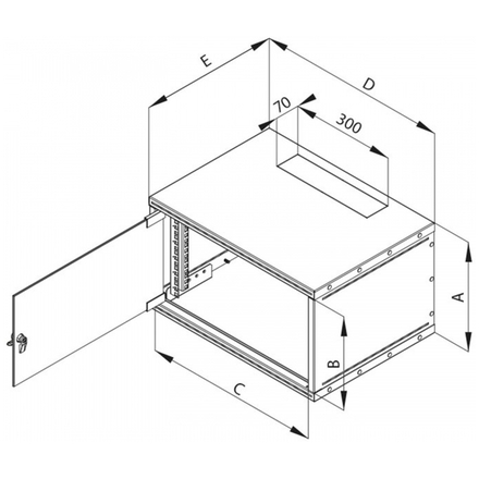 TRITON 19"rozvaděč jednodíl.12U/400mm FLAT-PACK plech.dv., RXA-12-CS4-CAX-A1