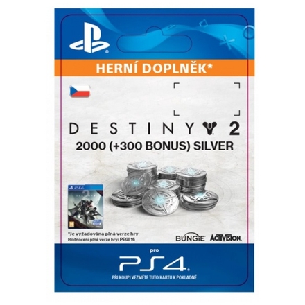 SONY ESD ESD CZ PS4 - 2000 (+300 Bonus) Destiny 2 Silver, SCEE-XX-S0032997