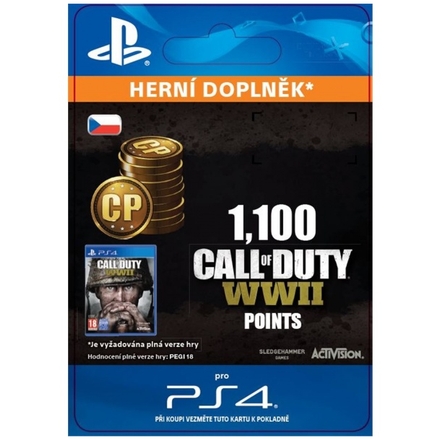 SONY ESD ESD CZ PS4 - 1,100 Call of Duty®: WWII Points (Av.22.11.2017), SCEE-XX-S0035295