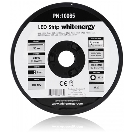Whitenergy WE LED páska 50m SMD3528 4.8W/m 8mm studená bílá, 10065