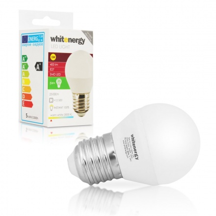 Whitenergy WE LED žárovka SMD2835 B45 E27 5W teplá bílá, 10222