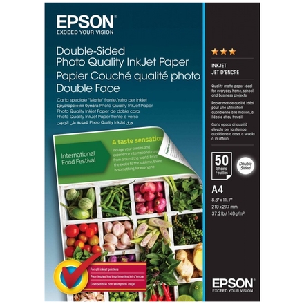 EPSON Double-Sided Photo Quality Inkjet Paper,A4,50 sheets, C13S400059
