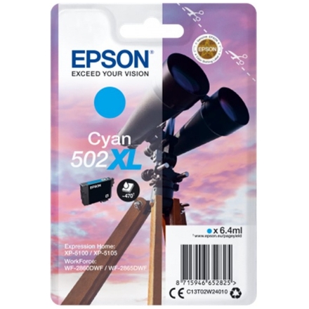EPSON singlepack,Cyan 502XL,Ink,XL, C13T02W24010 - originální