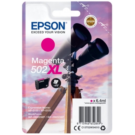EPSON singlepack,Magenta 502XL,Ink,XL, C13T02W34010 - originální